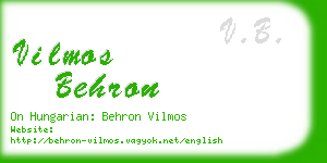 vilmos behron business card